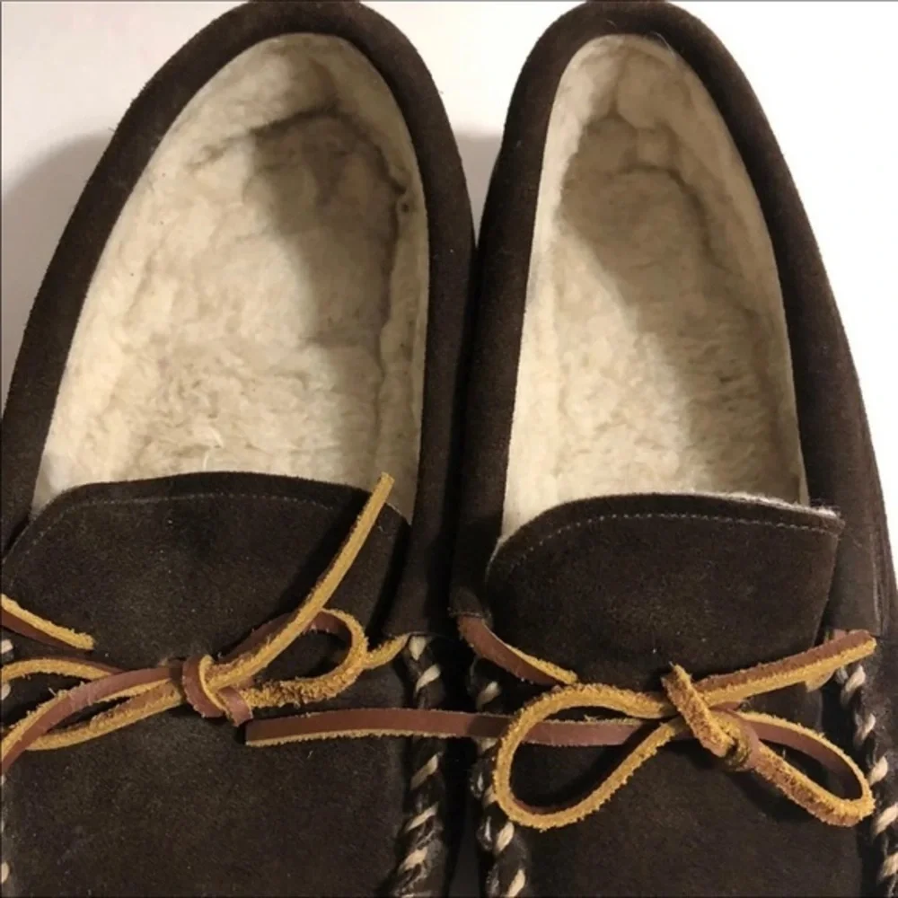 Cabela's Slippers Mens Size‎ 10M Slip On Leather Uppers Brown